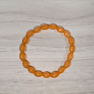 Orange Faceted Bead Stretch Bracelet Translucent Acrylic Statement